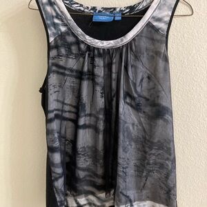 Black and Gray Sleeveless Top